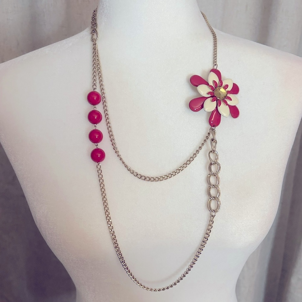Y2K Gold & Red Fashion  Statement retro necklace
